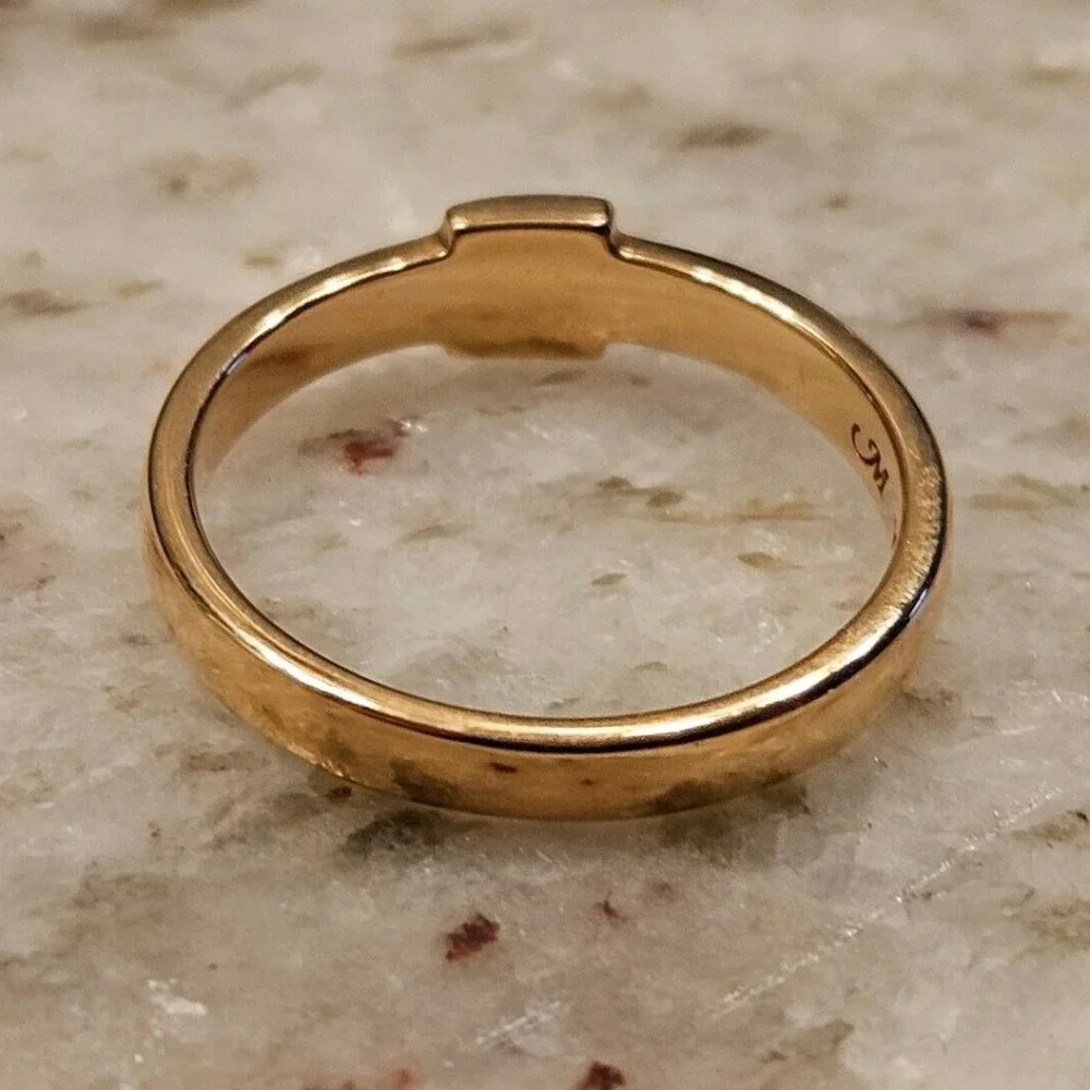 NEW MONICA RICH KOSANN FOREVER BUCKLE BELT POESY STACKABLE 18K ROSE GOLD RING 5